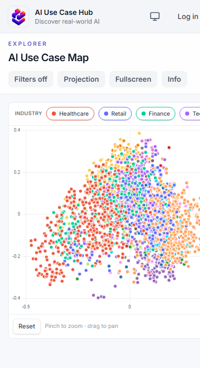 AI Use Case Hub mobile explorer map view
